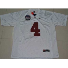 Crimson Tide #4 Marquis Maze White 2012 BCS Championship Patch Embroidered NCAA Jersey
