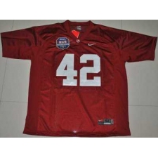 Crimson Tide #42 Eddie Lacy Red 2012 BCS Championship Patch Embroidered NCAA Jersey