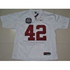 Crimson Tide #42 Eddie Lacy White 2012 BCS Championship Patch Embroidered NCAA Jersey