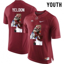 Alabama Crimson Tide #27 Antonio Henry Red With Portrait Print Youth College Football Jersey4