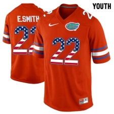 Florida Gators #22 E.Smith Red USA Flag Youth College Football Jersey