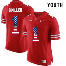 Ohio State Buckeyes #1 Braxton Miller Red USA Flag College Football Limited Jersey