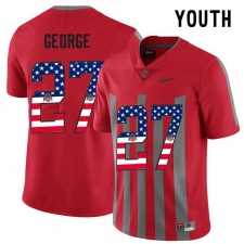 Ohio State Buckeyes #27 Eddie George Red USA Flag Alternate Youth College Football Elite Jersey