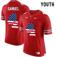 Ohio State Buckeyes #4 Curtis Samuel Red USA Flag Youth College Football Limited Jersey