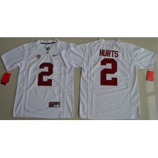 Youth Alabama Crimson Tide #2 Jalen Hurts White Limited Stitched NCAA Jersey