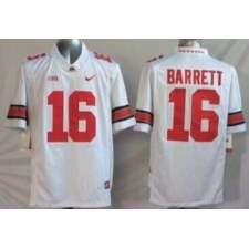Youth NCAA Buckeyes #16 J. T. Barrett White Stitched Jersey