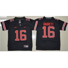 Youth Ohio State Buckeyes #16 J. T. Barrett Black(Red No.) Limited Stitched NCAA Jersey
