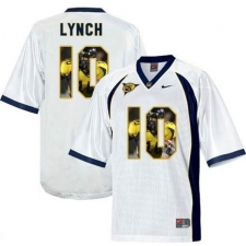 California Golden Bears #10 Marshawn Lynch White With Portrait Print College Football Jersey3