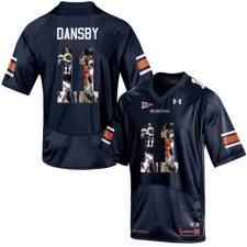 Auburn Tigers #11 Carlos Dansby Navy With Portrait Print College Football Jersey3