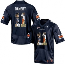 Auburn Tigers #11 Carlos Dansby Navy With Portrait Print College Football Jersey