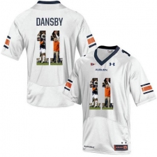 Auburn Tigers #11 Carlos Dansby White With Portrait Print College Football Jersey2