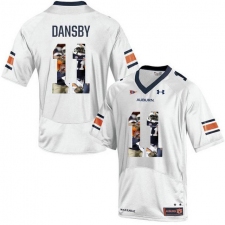 Auburn Tigers #11 Carlos Dansby White With Portrait Print College Football Jersey3