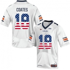 Auburn Tigers #18 Sammie Coates White USA Flag College Football Jersey