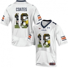 Auburn Tigers #18 Sammie Coates White With Portrait Print College Football Jersey2