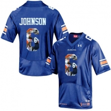 Auburn Tigers #6 Jeremy Johnson Blue With Portrait Print College Football Jersey3