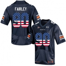 Auburn Tigers #90 Nick Fairley Navy USA Flag College Football Jersey