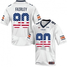 Auburn Tigers #90 Nick Fairley White USA Flag College Football Jersey