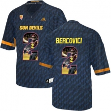 Arizona State Sun Devils #2 Mike Bercovici Black Team Logo Print College Football Jersey9