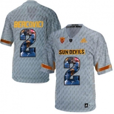 Arizona State Sun Devils #2 Mike Bercovici Gray Team Logo Print College Football Jersey17