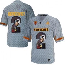 Arizona State Sun Devils #2 Mike Bercovici Gray Team Logo Print College Football Jersey5
