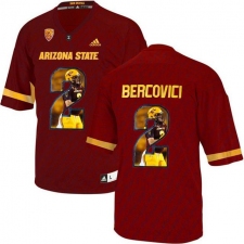 Arizona State Sun Devils #2 Mike Bercovici Red Team Logo Print College Football Jersey9