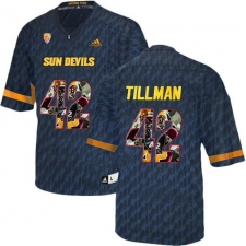 Arizona State Sun Devils #42 Pat Tillman Black Team Logo Print College Football Jersey2