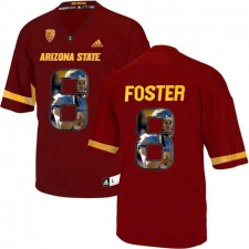 Arizona State Sun Devils #8 D.J. Foster Red Team Logo Print College Football Jersey8