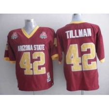 Sun Devils #42 Pat Tillman Red 1997 Rose Bowl Patch Embroidered NCAA Jersey