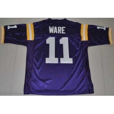 LSU Tigers #11 Spencer Ware Purple Embroidered NCAA Jersey