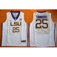LSU Tigers #25 Ben Simmons White Basketball Stitched NCAA Jersey