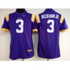 LSU Tigers 3 Odell Beckham Jr Purple College Football Jersey