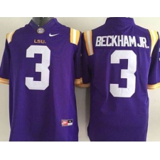 LSU Tigers #3 Odell Beckham Jr Purple Stitched NCAA Jersey