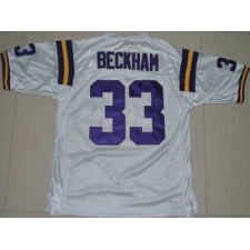 LSU Tigers #33 Odell Beckham White Embroidered NCAA Jersey