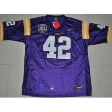 LSU Tigers #42 Michael Ford Purple 2012 BCS Championship Patch Embroidered NCAA Jersey