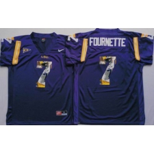 LSU Tigers #7 Leonard Fournette Purple Player Fashion Stitched NCAA Jersey