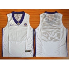 LSU Tigers Blank White Basketball Stitched NCAA Jersey