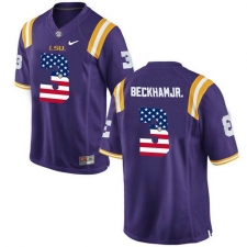 LSU Tigers Tigers #3 Odell Beckham Jr. Purple USA Flag College Football Limited Jersey