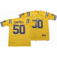 NCAA LSU Tigers 50 crappell yellow jerseys