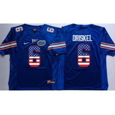 Florida Gators #6 Jeff Driskel Blue USA Flag College Jersey