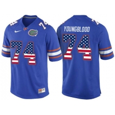 Florida Gators #74 Jack Youngblood Blue USA Flag College Football Jersey
