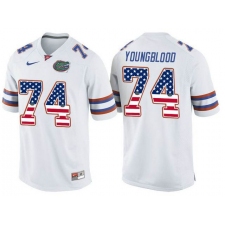 Florida Gators #74 Jack Youngblood White USA Flag College Football Jersey