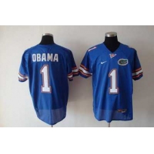 Gators #1 Obama Blue Embroidered NCAA Jersey