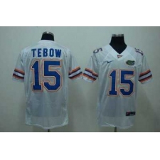 Gators #15 Tim Tebow White Embroidered NCAA Jersey