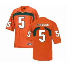 Miami Hurricanes 5 Andre Johnson Orange College Football Jersey