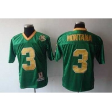 Dame #3 Joe Montana Green With 30TH Patch Embroidered NCAA Jersey