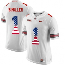 Ohio State Buckeyes #1 Braxton Miller White USA Flag College Football Limited Jersey