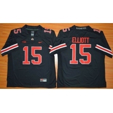 Ohio State Buckeyes #15 Ezekiel Elliott Black(Red No.) Limited Stitched NCAA Jersey