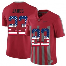 Ohio State Buckeyes #23 Lebron James Red USA Flag Alternate College Football Elite Jersey