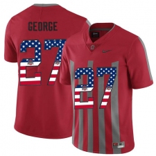 Ohio State Buckeyes #27 Eddie George Red USA Flag Alternate College Football Elite Jersey