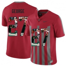Ohio State Buckeyes #27 Eddie George Red With Portrait Print College Football Jersey
